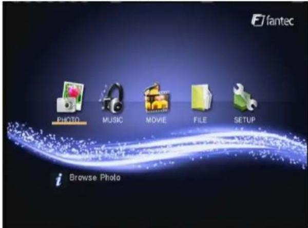 fantec PHOTO MUSIC MOVIE FILE SETUP i Browse Photo