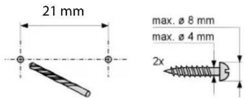 21 mm max. ø 8 mm max. ø 4 mm 2x
