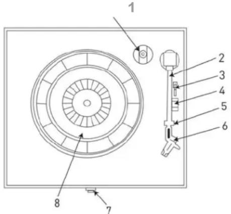 Technical diagram of a circular device with numbered components and directional arrows indicating flow or movement.