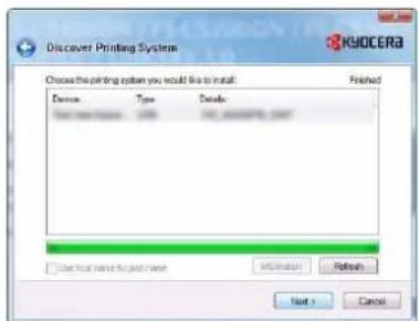 Discover Printing System Choose the printing system you would like to install: Device Type Details New Year 2016 1995 Finished User found here for past year Information Refresh Next > Cancel