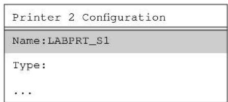 Printer 2 Configuration Name:LABPRT_S1 Type: ...