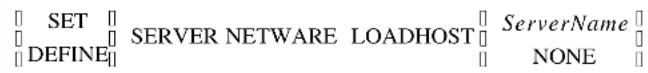 SET SERVER NETWARE LOADHOST ServerName DEFINE NONE