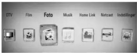 DTV Film Foto Musik Home Link Netcast Indstillinger