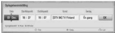 Optagetensinstellning Date Starttime Starttime End Time En gang OK 00 Dec 18:27 19:07 [DTV 84] TV Finland En gang OK Enggenvoll 3 May 30 Minutes Play Buy Buy