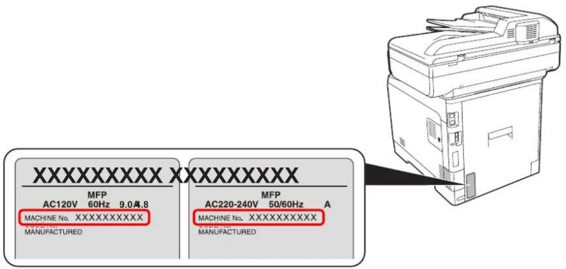 KYOCERA FS-C2526MFP/KL3 - Kontrol af maskinens serienummer - 1