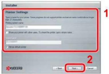 KYOCERA FS-C2526MFP/KL3 - Installering ved brug af Express Mode. - 2
