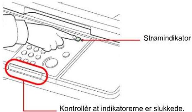 Strømindikator Kontrollér at indikatorerne er slukkede.