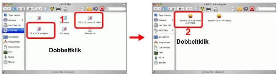 Dobbeltklik 1 OS X 10.4 or higher Document POL Setup Readme.txt 2 Kysocera OS X Japanese v1.0.mpgk Kysocera OS X v1.0.mpgk Dobbeltklik