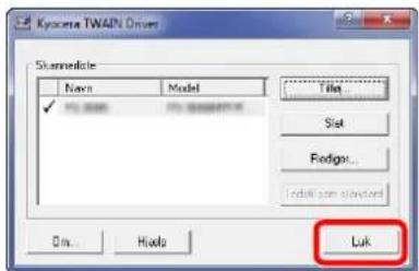 Kycena TWAIN Driver Streamline Name Model ✓ No. Mode No. Mode/Time Tikit... Set Fedget... Add all the standard Luk On... Holo