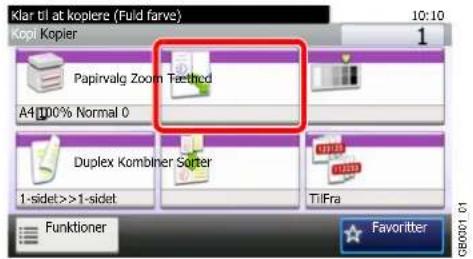 Klar til at kopiere (Fuld farve) Kopril-Kopiler 10:10 1 Papirvalg Zoom Method A4100% Normal 0 Duplex Kombiner Sorter 1-sidet >> 1-sidet TilFra Funktioner Favorite