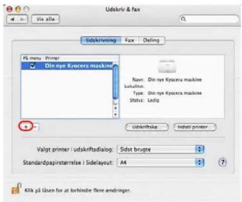 Udskriv & fax Vie alle Udskrivning Fax Defing På menu / Printer Din nye Kyocera maskine Nam: Din nye Kyocera maskine Lokulitst: Type: Din nye Kyocera maskine Status: Ledig Udskriftska Industil printer Valgt printer / udskriftsallog: Sidst brugte Standardpapirstørrelse i Sidelayout: A4 Klik på låsen for at lorhindre flere andringer.