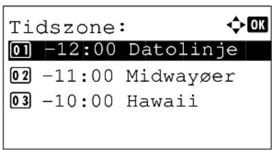Tidszone: 01 -12:00 Datolinje 02 -11:00 Midwayøer 03 -10:00 Hawaii