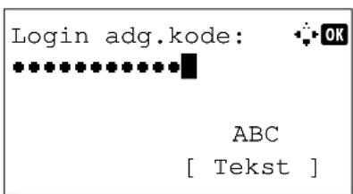 Login adg.kode: ************ ABC [ Tekst ]