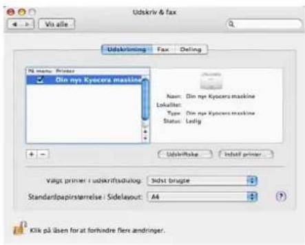 Udkriv & fax Udkrivning Fax Deling No menu: Printer Din mys Kyocera maskine Name: Din mye Kyocera maskine Lokalisie: Type: Din mye Kyocera maskine Status: Ledig + - Udkrivslake Inkafj primer Valgt primer i udkriftsullog: sidst brugte Standartpapıstarrelse i Sidelayout: A4 Klik på åsen for at forhindre flere andringer.