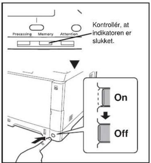 Kontrollér, at indikatoren er slukket. Processing Memory Attention On Off