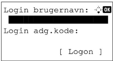 Login brugernavn: OK Login adg.kode: [ Logon ]