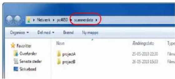 Network > pc4050 > scannerdata > Organiser > Del med > Brend My maps Favoritter Overforder Saneste steder Skrivbord Navn projectA projectB /Endringsdato Type 25-05-2010 22:30 Films 26-05-2010 15:33 Films