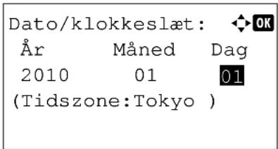 Dato/klokkeslæt: OK År Måned Dag 2010 01 01 (Tidszone:Tokyo )
