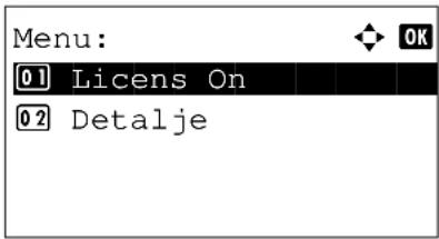 Menu: 01 Licens On 02 Detalje