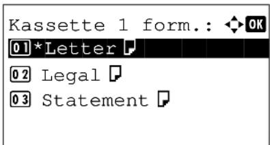 Kassette 1 form.: OK 01*Letter 02 Legal 03 Statement