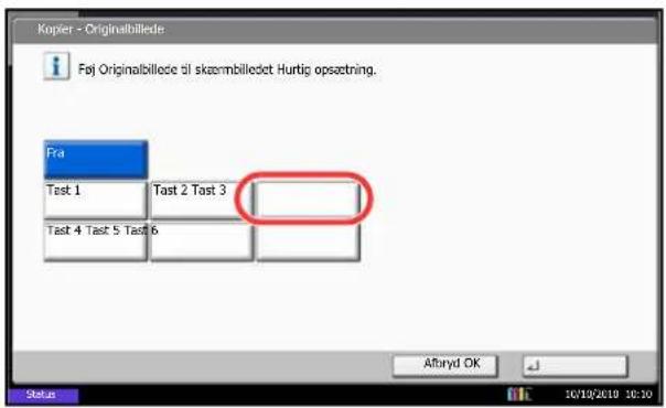 Kopier - Originalbillede Føj Originalbillede til skæmbilledet Hurtig opsetning. Fra Test 1 Test 2 Tast 3 Test 4 Tast 5 Tast 6 Alturyd OK Status 10/19/2019 10:30
