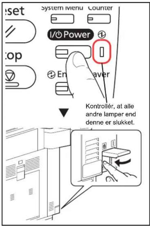 set System menu Counter I/O Power I op Enaver Kontrollér, at alle andre lamper end denne er slukket.