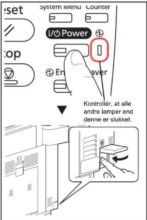 set System menu Counter I/O Power ① op ② En vaver Kontrollér, at alle andre lamper end denne er slukket.