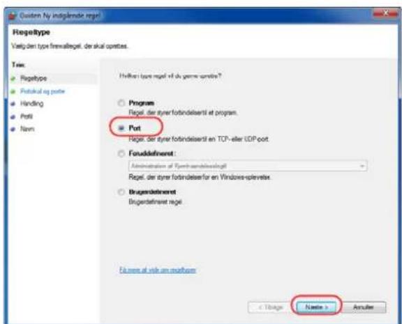 Custom Ny indiglende regel Regeltype Vastig den type frennallegel, der skal opeties. Test: Regeltype Fotalkal og porte Handling Port Nav Hefken type regel vif du genre opeties? Program Regel, der syrer fotindelsaerti et program. Port Regel, der syrer fotindelsaerti en TCP-eller UDP port. Foruddefinert: Administration of Fentraandelnings Regel, der syrer fotindelsafor en Windows-splavets. Brugendefinert Brugendefinert regel Får more at skl om modform < Tårige Neste > Anulier