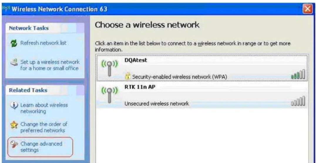 Wireless Network Connection 63 Choose a wireless network Click an item in the list below to connect to a wireless network in range or to get more information. Network Tasks Refresh network list Set up a wireless network for a home or small office Related Tasks Learn about wireless networking Change…