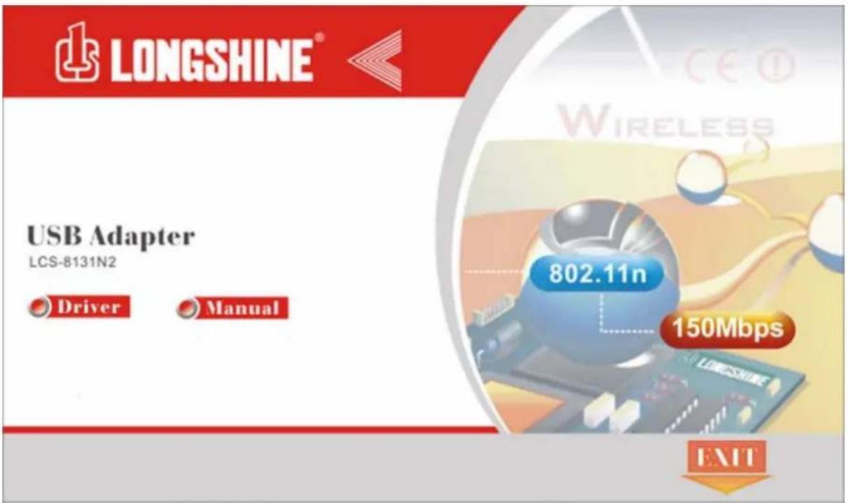 LONGSHINE® USB Adapter LCS-8131N2 Driver Manual 802.11n 150Mbps WIRELESS CE EXIT