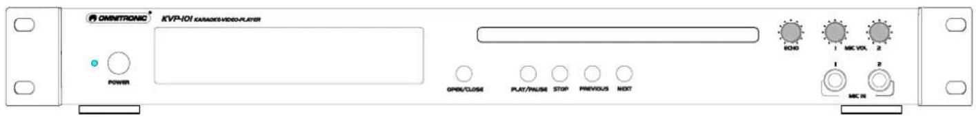 ONNETRONIC KVP-I01 RAMS/OVID-PLAYER POWER OPEN/CLOSE PLAY/PHASE STOP PREVIOUS NEXT SOHO 1 MIC VOL. 2 1 2 MIC N3