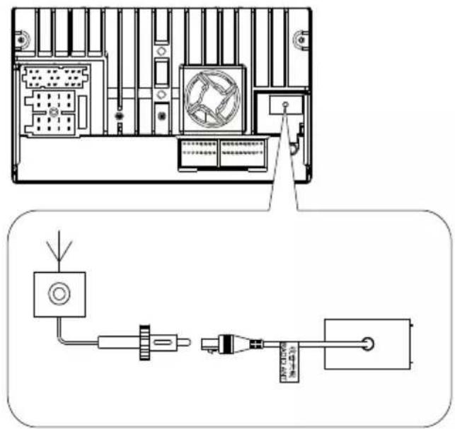 Technical diagram showing internal components and wiring connections, including a device layout and connected cables.
