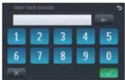 Enter card number 1 2 3 4 5 6 7 8 9 0 × √