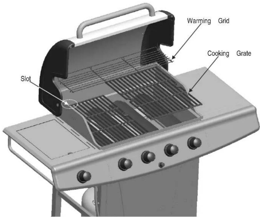 Warming Grid Cooking Grate Slot