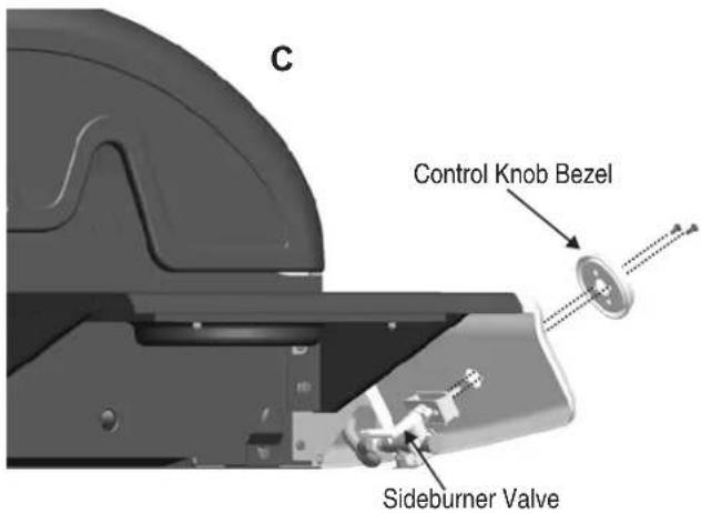 C Control Knob Bezel Sideburner Valve