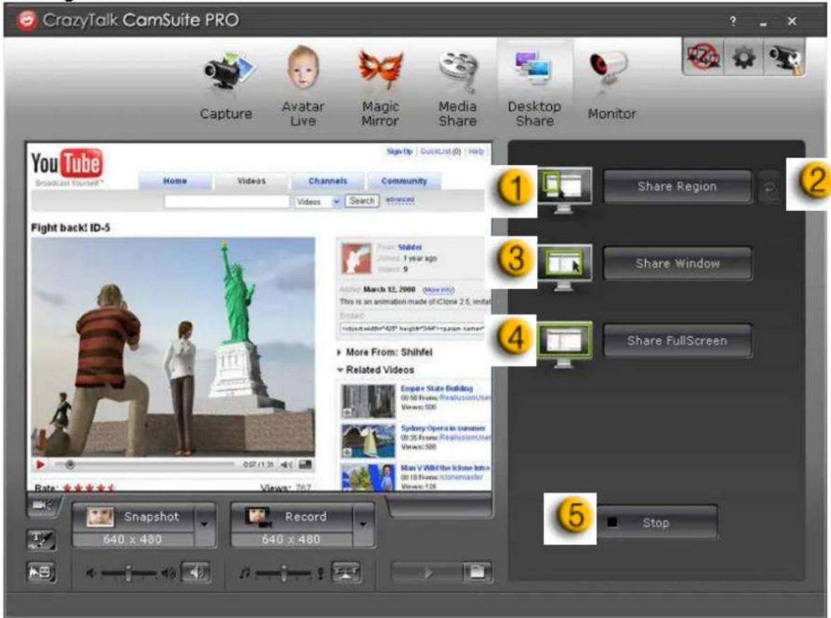 CrazyTalk CamSuite PRO Capture Avatar Live Magic Mirror Media Share Desktop Share Monitor You Tube Broadcast Yourself® Home Videos Channels Community Video Search Advanced Fight back! ID-5 1 Share Region 2 Share Window Share FullScreen More From: Shihfei Related Videos Empire State Building 00:50 From: RealusionUser Views: 500 Sydney Opera in Sumaries 00:35 From: RealizationUser Views: 500 Man V Wild the k Bone Letter 00:10 From: HomeMaster Views: 128 5 Stop Snapshot Record 640 x 480 640 x 480