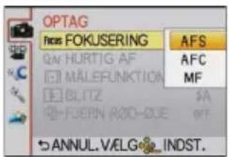 OPTAG FOS FOKUSERING QN HURTIG AF MÄLEFUNKTION BLITZ FUERN R200-DUE AFS AFC MF ANNUL.VELG INDST.