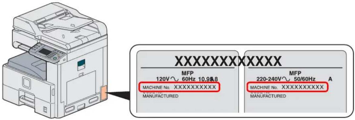 KYOCERA FS-6530MFP/KL3/FAX - Kontrol af maskinens serienummer - 1