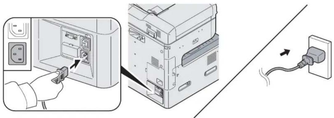 KYOCERA FS-6525MFP/KL3/FAX - Tilslutning af strømkabel - 1