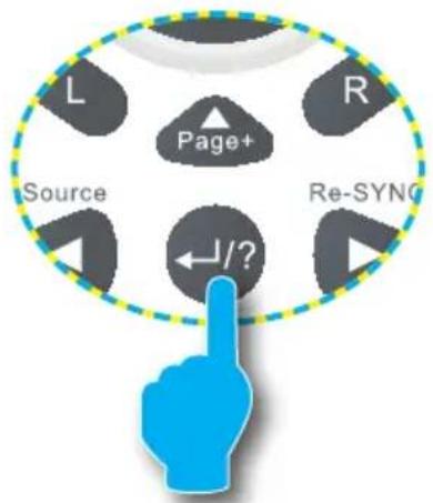 L R Page+ Source ←/? Re-SYNC