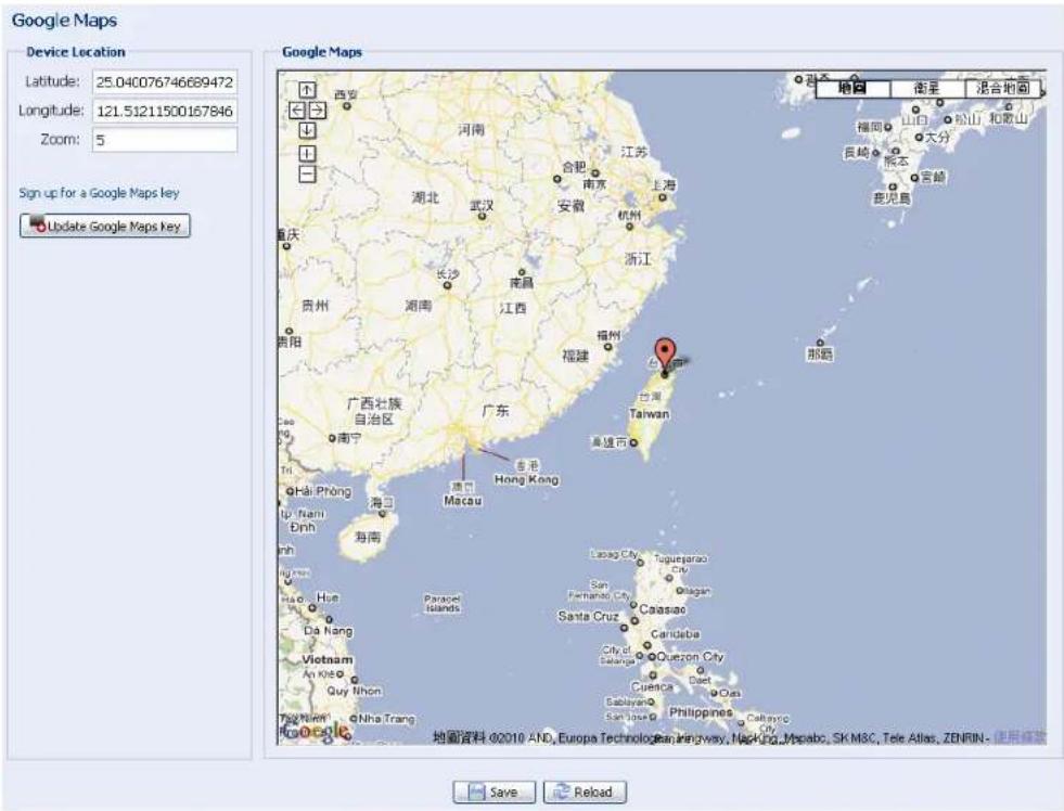 Google Maps Device Location Latitude: 25.040076746689472 Longitude: 121.51211500167846 Zoom: 5 Sign up for a Google Maps key Update Google Maps key Google Maps 地图 衡星 混合地图 福岡 山口 松山 和歌山 長崎 安城 鹿児島 浙江 上海 江苏 合肥 南京 安徽 杭州 福州 广州 台湾 Taiwan 高雄市 香港 Hong Kong 澳门 Macau Hai Phong Haiti Dinh 海南 Hua Da Nang Vietnam An Khé Quy Nihon Laoag City Toguetjiao City San Fernando City Santa Cruz Caasao Candoba City of Belgrade City Quezon City Cuenca Eabayan Philippines Caitanying City 地圖資料 ©2010 AND, Europa Technologie, Hongway, MacKua, Mapabc, SK M3C, Tele Atlas, ZENFIN- 使用修改 Save Reload