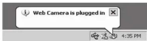 Web Camera is plugged in 4:35 PM