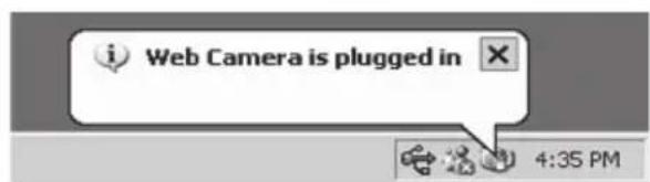 Web Camera is plugged in 4:35 PM