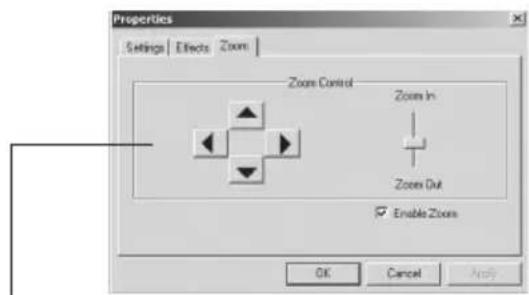 Properties Settings Effects Zoom Zoom Control Zoom In Zoom Out Enable Zoom OK Cancel Apply
