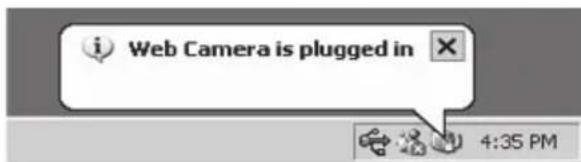 Web Camera is plugged in 4:35 PM