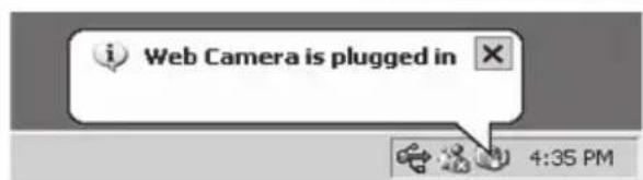 Web Camera is plugged in 4:35 PM