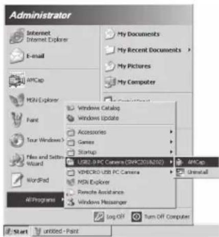 Administrator Internet Internet Explorer E-mail APICap MSN Explorer Paint Tour Windows Files and Settings Wizard WordPad All Programs My Documents My Recent Documents My Pictures My Computer Windows Catalog Windows Update Accessories Games Startup USB2.0 PC Camera (ORPC20/MSO) VMECRO USB PC Camera MSN Explorer Remote Assistance Windows Messenger APICap Uninstall Log Off Turn Off Computer Start Untitled - Paint