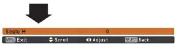 Scale H 0 Exit Scroll Adjust Select Back