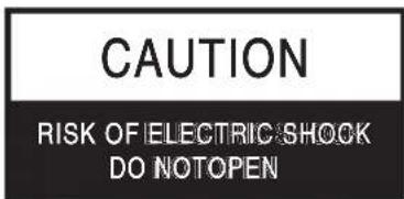 CAUTION RISK OF ELECTRIC SHOCK DO NOTOPEN