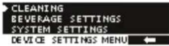 SEVERIN KV 8001 - "Device settings menu" view - 1